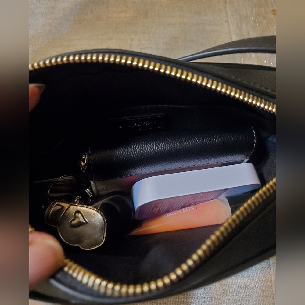 Burberry Crossbody Bag in Tan, Black & Red Check - Picture 7 of 8